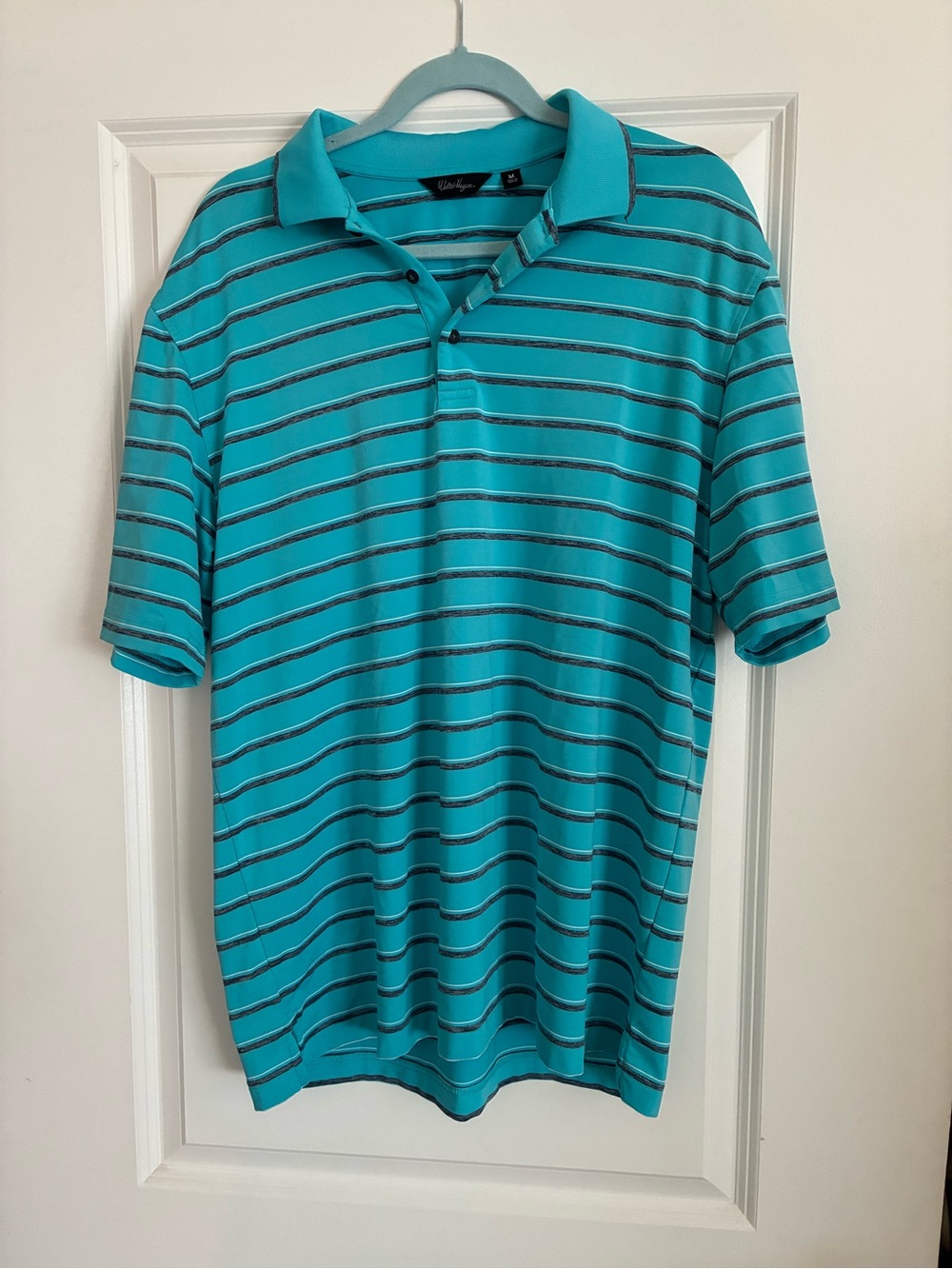 Walter Hagen Men's Teal Polo with Stripe Detail